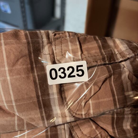 Lee Dungarees Cargo Shorts Men's 32 Brown Plaid Cotton Relaxed Fit Skater Surf - Picture 8 of 8